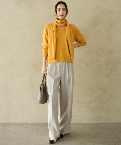 L size ONWARD(大きいサイズ) / エルサイズオンワード ニット・セーター | 【SHIHOさん着用】ウールハイゲージVネック ニット | 詳細11