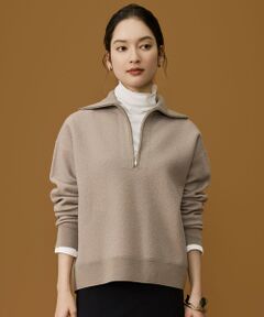 【SHIHOさん着用】ボイルドウールハーフジップ ニット