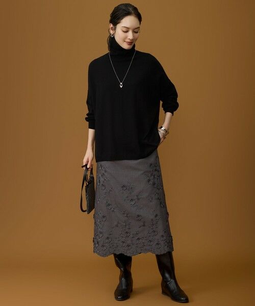 L size ONWARD(大きいサイズ) / エルサイズオンワード ニット・セーター | ウォームレーヨンストレッチハイネック ニット | 詳細10