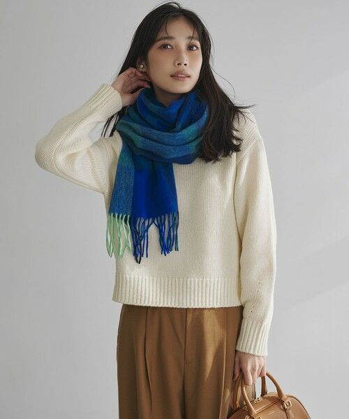 L size ONWARD(大きいサイズ) / エルサイズオンワード ニット・セーター | 【洗える】ウールカシミヤ パフスリーブ ニット | 詳細1