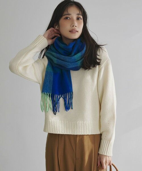 L size ONWARD(大きいサイズ) / エルサイズオンワード ニット・セーター | 【洗える】ウールカシミヤ パフスリーブ ニット(アイボリー系)