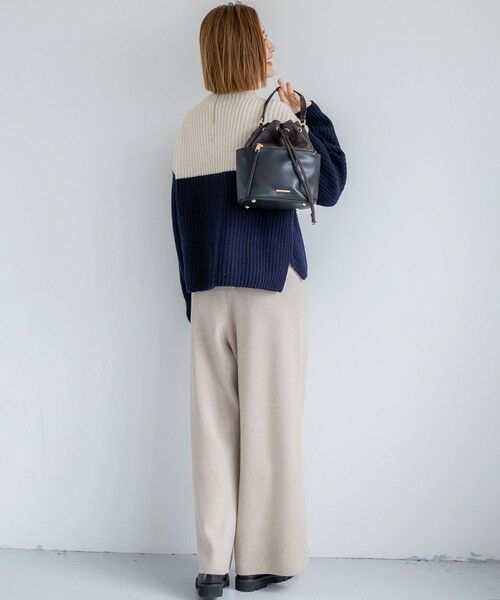 L size ONWARD(大きいサイズ) / エルサイズオンワード ニット・セーター | 【洗える】ウールカシミヤ カラーブロック バルキー ニット | 詳細5