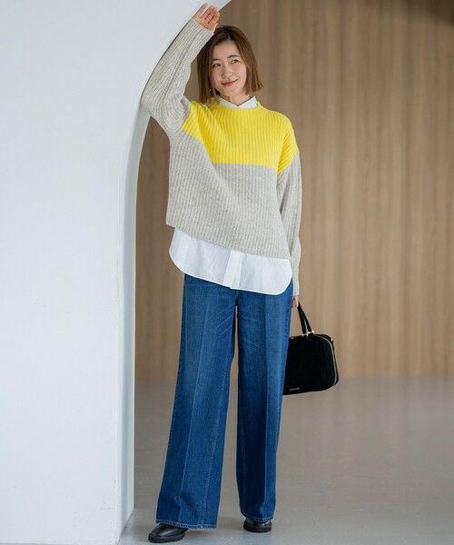 L size ONWARD(大きいサイズ) / エルサイズオンワード ニット・セーター | 【洗える】ウールカシミヤ カラーブロック バルキー ニット | 詳細5