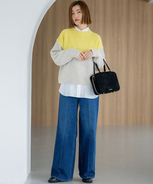 L size ONWARD(大きいサイズ) / エルサイズオンワード ニット・セーター | 【洗える】ウールカシミヤ カラーブロック バルキー ニット | 詳細6