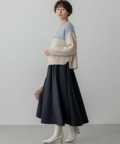L size ONWARD(大きいサイズ) / エルサイズオンワード ニット・セーター | 【洗える】ウールカシミヤ カラーブロック バルキー ニット | 詳細16