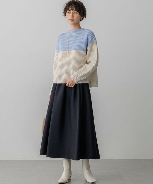 L size ONWARD(大きいサイズ) / エルサイズオンワード ニット・セーター | 【洗える】ウールカシミヤ カラーブロック バルキー ニット | 詳細14