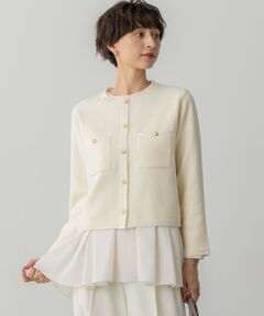 L size ONWARD(大きいサイズ) / エルサイズオンワード カーディガン・ボレロ | 【洗える】ベロアニット カーディガン