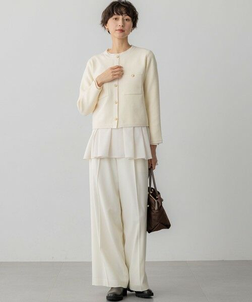 L size ONWARD(大きいサイズ) / エルサイズオンワード カーディガン・ボレロ | 【洗える】ベロアニット カーディガン | 詳細2