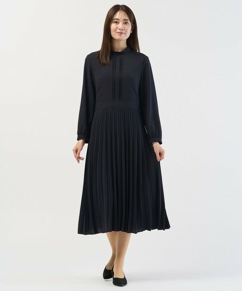 L size ONWARD(大きいサイズ) / エルサイズオンワード ロング・マキシ丈ワンピース | ノルディス2wayジョーゼット プリーツ ワンピース | 詳細1