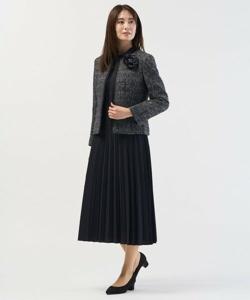 L size ONWARD(大きいサイズ) / エルサイズオンワード ロング・マキシ丈ワンピース | ノルディス2wayジョーゼット プリーツ ワンピース | 詳細4