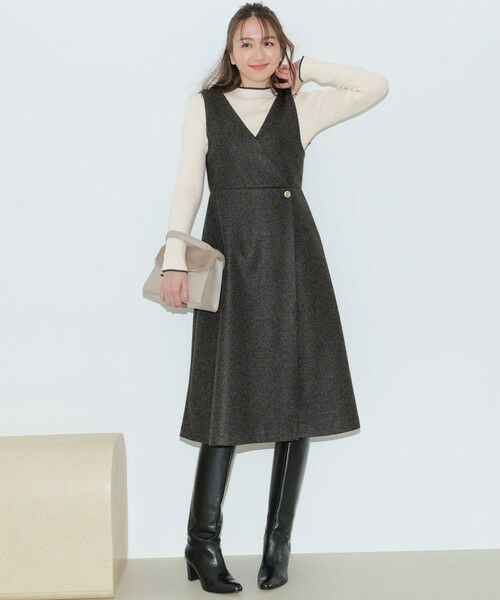 L size ONWARD(大きいサイズ) / エルサイズオンワード セットアップ | 【2SET】ジャンパースカート × ニット セット | 詳細1