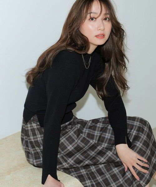 L size ONWARD(大きいサイズ) / エルサイズオンワード ロング・マキシ丈ワンピース | ドッキングニット ワンピース | 詳細1