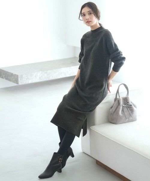 L size ONWARD(大きいサイズ) / エルサイズオンワード ミニ丈・ひざ丈ワンピース | Airニット ワンピース | 詳細2