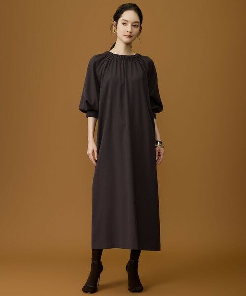 L size ONWARD(大きいサイズ) / エルサイズオンワード ロング・マキシ丈ワンピース | 【SHIHOさん着用】TWドレープツイル3WAYボウタイ ワンピース | 詳細15