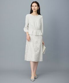 L size ONWARD(大きいサイズ) / エルサイズオンワード ロング・マキシ丈ワンピース | 【17号サイズまで展開・カタログ掲載】フラワーオパールプリント ワンピース