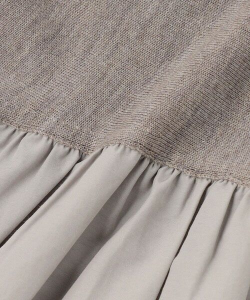 L size ONWARD(大きいサイズ) / エルサイズオンワード ロング・マキシ丈ワンピース | 【洗える】ギャザーコンビ ニットワンピース | 詳細13