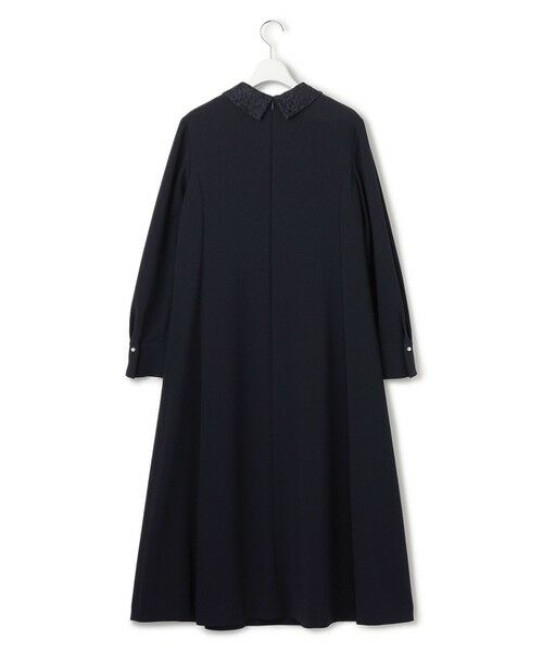 L size ONWARD(大きいサイズ) / エルサイズオンワード ロング・マキシ丈ワンピース | 【セットアップ対応/洗える】トリアセダブルジョーゼット 襟付き ワンピース | 詳細4