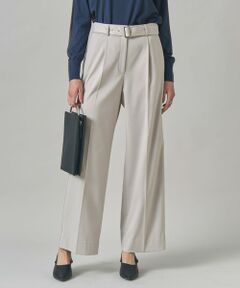 L size ONWARD(大きいサイズ) / エルサイズオンワード その他パンツ | 【裏起毛】 ウォームサテン ワイドストレートパンツ