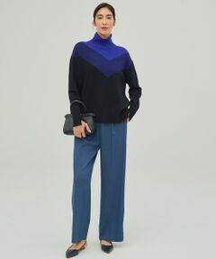 L size ONWARD(大きいサイズ) / エルサイズオンワード その他パンツ | 【裏起毛】 ウォームサテン ワイドストレートパンツ