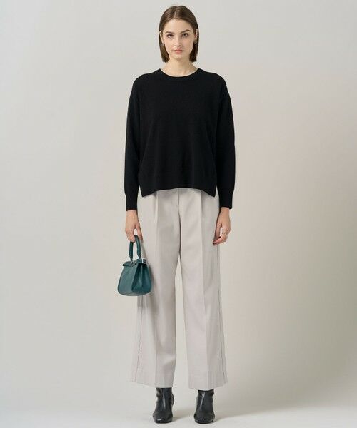 L size ONWARD(大きいサイズ) / エルサイズオンワード その他パンツ | 【裏起毛】 ウォームサテン ワイドストレートパンツ | 詳細1