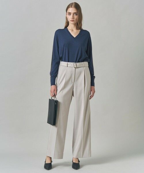 L size ONWARD(大きいサイズ) / エルサイズオンワード その他パンツ | 【裏起毛】 ウォームサテン ワイドストレートパンツ | 詳細3