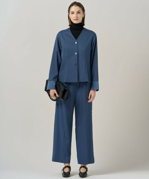 L size ONWARD(大きいサイズ) / エルサイズオンワード その他パンツ | 【裏起毛】 ウォームサテン ワイドストレートパンツ | 詳細14