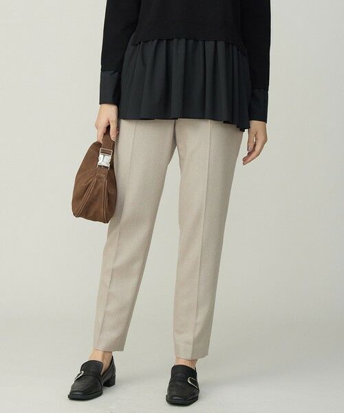 L size ONWARD(大きいサイズ) / エルサイズオンワード その他パンツ | ウォッシャブルライトウール スティックパンツ(クレイカーキ)