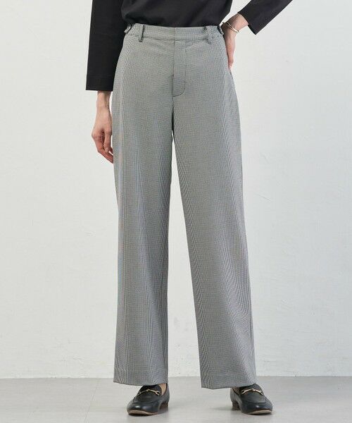 L size ONWARD(大きいサイズ) / エルサイズオンワード その他パンツ | 2way thermo サキソニー ストレート パンツ(ホワイト×ブラック系)