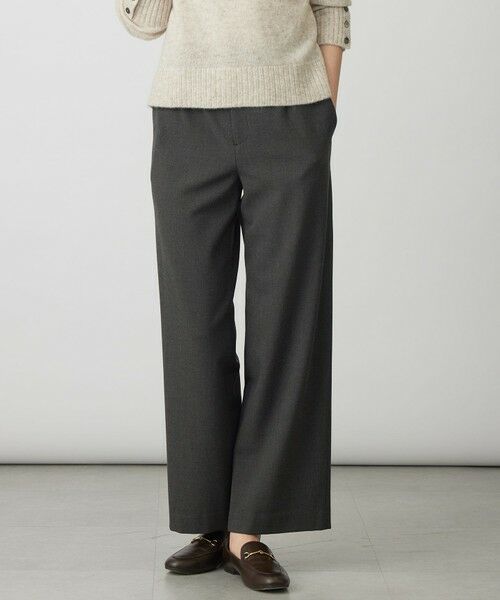 L size ONWARD(大きいサイズ)/エルサイズオンワード SOFTサーモ2way ストレート パンツ チャコール系 T17