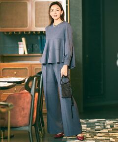 L size ONWARD(大きいサイズ) / エルサイズオンワード その他パンツ | 【SHIHOさん着用】ソフトウールブレンドワイド パンツ