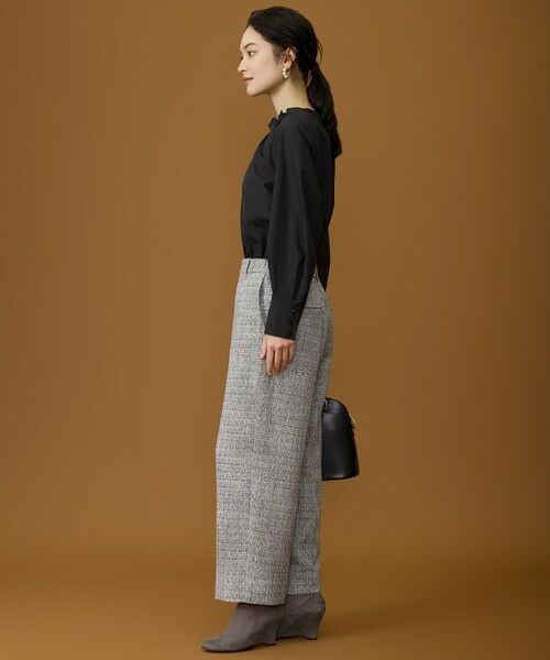 L size ONWARD(大きいサイズ) / エルサイズオンワード その他パンツ | 【17号サイズまで展開・カタログ掲載】ライトミックスツィードワイド パンツ | 詳細7