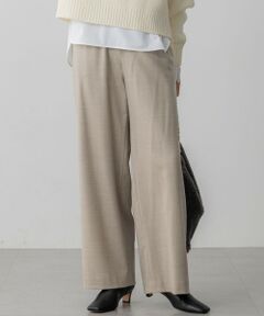 L size ONWARD(大きいサイズ) / エルサイズオンワード その他パンツ | 【洗える】ハイカウントフラノ ドロスト ワイド パンツ