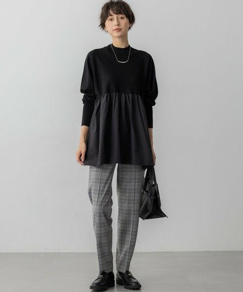 L size ONWARD(大きいサイズ) / エルサイズオンワード その他パンツ | 【Oggi掲載/洗える】ウォームストレッチ チェック テーパード パンツ | 詳細1