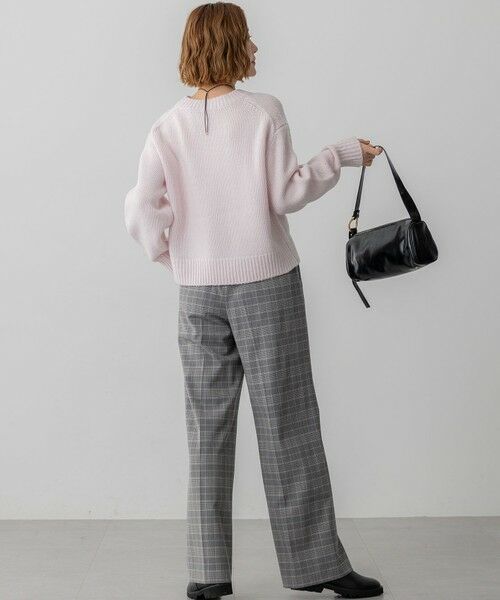 L size ONWARD(大きいサイズ) / エルサイズオンワード その他パンツ | 【洗える】ウォームストレッチ チェック ワイド パンツ | 詳細2