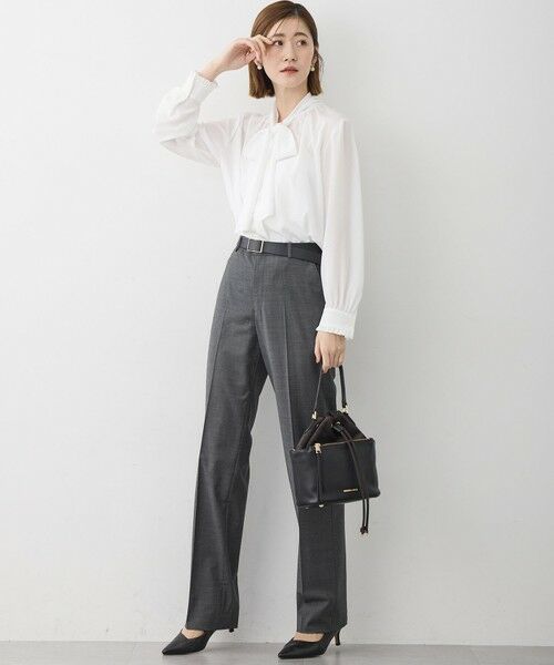 L size ONWARD(大きいサイズ) / エルサイズオンワード その他パンツ | 【セットアップ着用】ファインネスウール テーパード パンツ | 詳細2