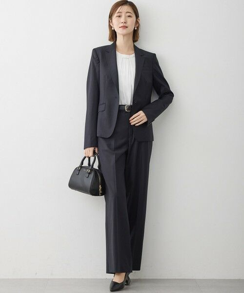 L size ONWARD(大きいサイズ) / エルサイズオンワード その他パンツ | 【セットアップ着用】ファインネスウール ワイド パンツ | 詳細13