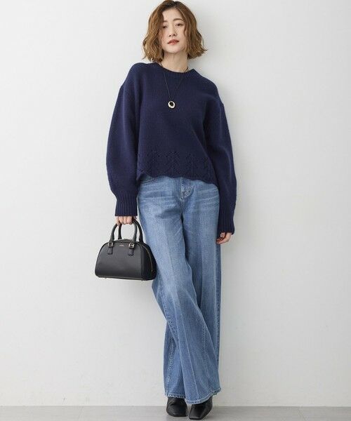 L size ONWARD(大きいサイズ) / エルサイズオンワード デニムパンツ | 【滝沢眞規子さん着用/RED CARD TOKYO×23区】 センタープレス デニム ワイド パンツ | 詳細18