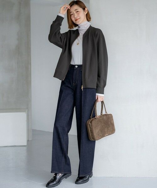 L size ONWARD(大きいサイズ) / エルサイズオンワード デニムパンツ | 【滝沢眞規子さん着用/RED CARD TOKYO×23区】 センタープレス デニム ワイド パンツ | 詳細28