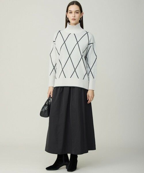 L size ONWARD(大きいサイズ) / エルサイズオンワード ミニ・ひざ丈スカート | エステルメモリータフタ キャザースカート | 詳細12