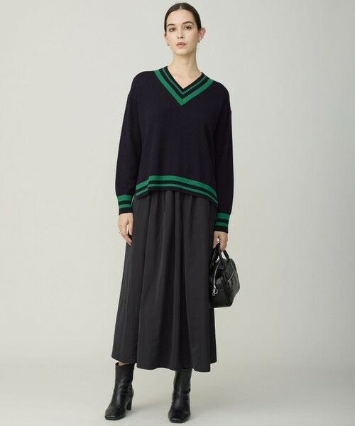 L size ONWARD(大きいサイズ) / エルサイズオンワード ミニ・ひざ丈スカート | エステルメモリータフタ キャザースカート | 詳細14