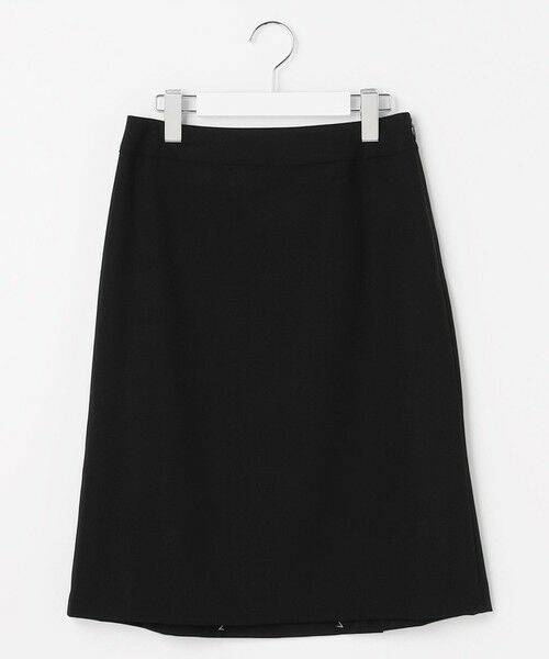 L size ONWARD(大きいサイズ)/エルサイズオンワード セラータカームスキン スカート ブラック系 T13