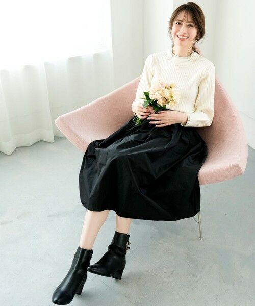 L size ONWARD(大きいサイズ) / エルサイズオンワード ミニ・ひざ丈スカート | グロッシータフタ スカート | 詳細3
