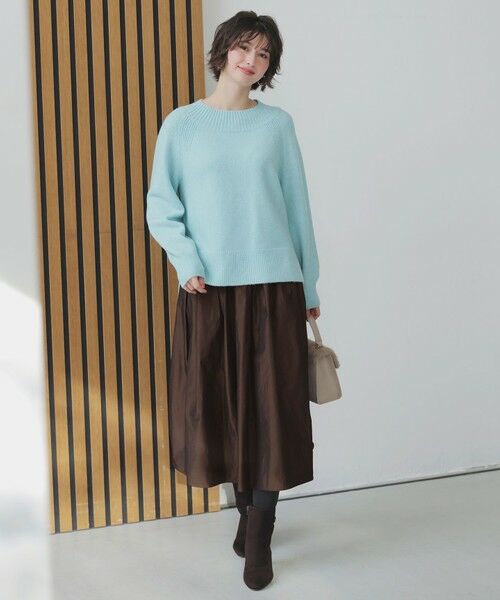 L size ONWARD(大きいサイズ) / エルサイズオンワード ミニ・ひざ丈スカート | グロッシータフタ スカート | 詳細11