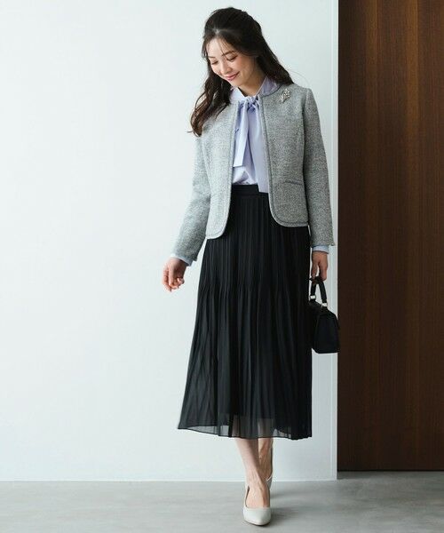 L size ONWARD(大きいサイズ) / エルサイズオンワード ロング・マキシ丈スカート | シャイニープリーツ スカート | 詳細2