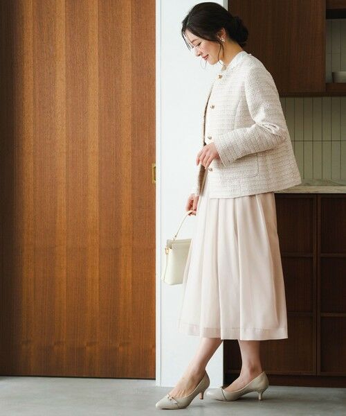 L size ONWARD(大きいサイズ) / エルサイズオンワード ミニ・ひざ丈スカート | シャイニータック スカート | 詳細2