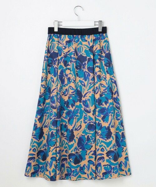 L size ONWARD(大きいサイズ) / エルサイズオンワード ミニ・ひざ丈スカート | 【SHIHOさん着用】アートタッチフラワープリント スカート | 詳細6