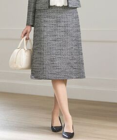 L size ONWARD(大きいサイズ) / エルサイズオンワード ミニ・ひざ丈スカート | ライトシャインツイード スカート