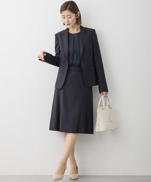 L size ONWARD(大きいサイズ) / エルサイズオンワード ミニ・ひざ丈スカート | 【セットアップ着用】ファインネスウール フレア スカート | 詳細12