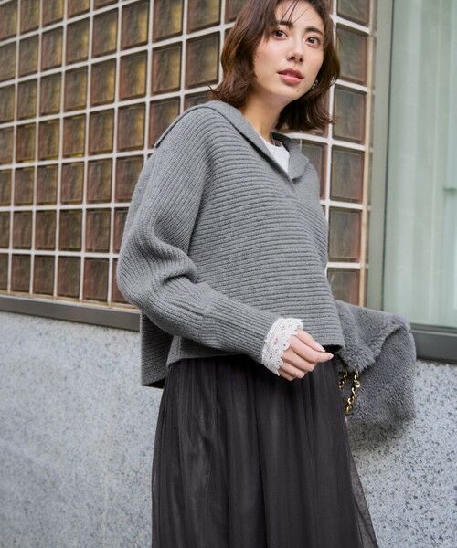 L size ONWARD(大きいサイズ) / エルサイズオンワード ミニ・ひざ丈スカート | 【洗える】レイヤード チュール スカート | 詳細2