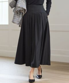 L size ONWARD(大きいサイズ) / エルサイズオンワード ミニ・ひざ丈スカート | 【撥水加工/洗える】ブライトタフタ タック スカート